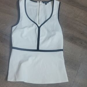 Dynamite Womans White Tank Top with Black Trim
